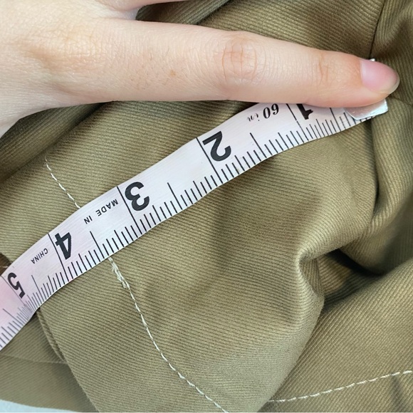 SANDRO Pleated High Rise Cotton-Faille Shorts Khaki $235 msrp - Picture 11 of 12